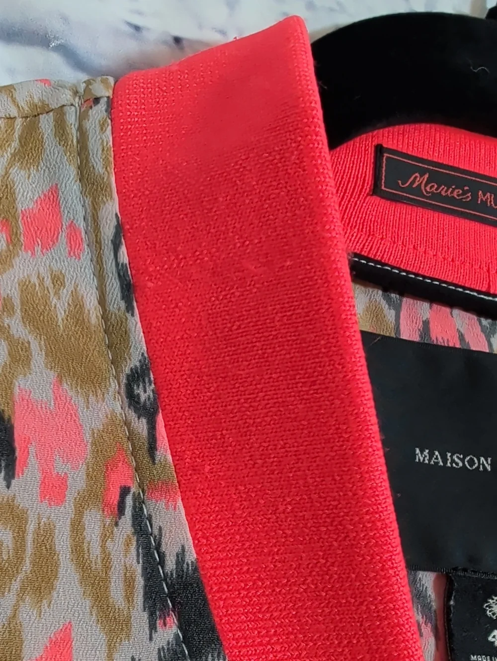 Maison Scotch Coral Colorful Patterned Bomber/Varsity Jacket - Size 4